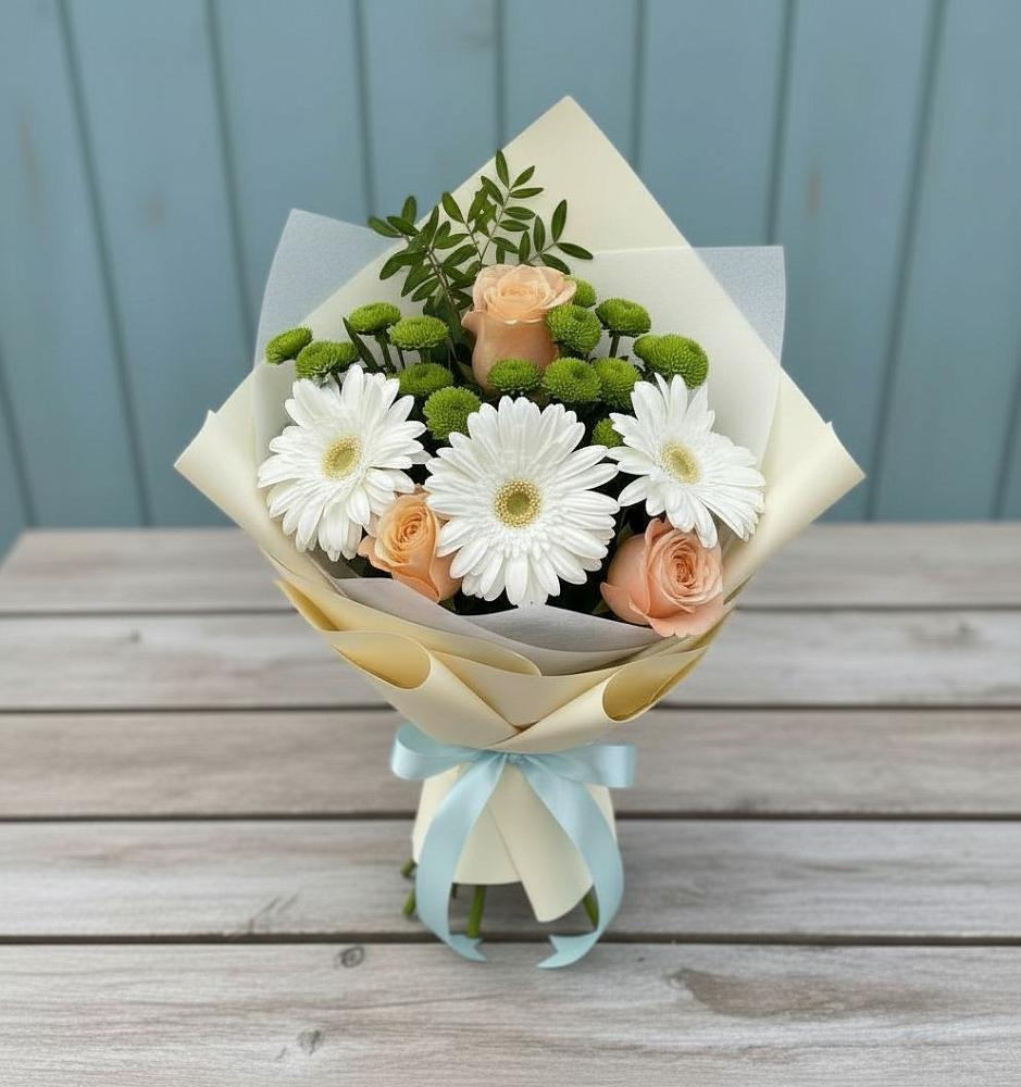 Букет цветов из: Герберы, Розы и Хризантемы в Стародубе