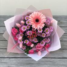 Букет цветов из:  Розы, Герберы и Хризантемы в Стародубе